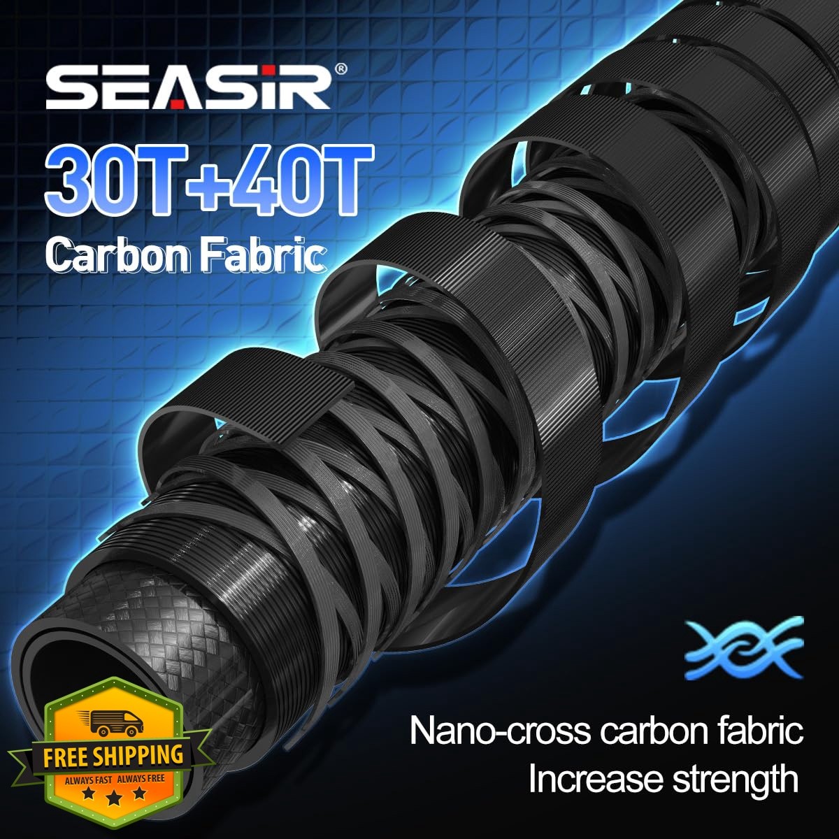 SEASIR Riveria Ultralight Fishing Rod, BFS Spinning Baitcasting Rod, 40T Carb…