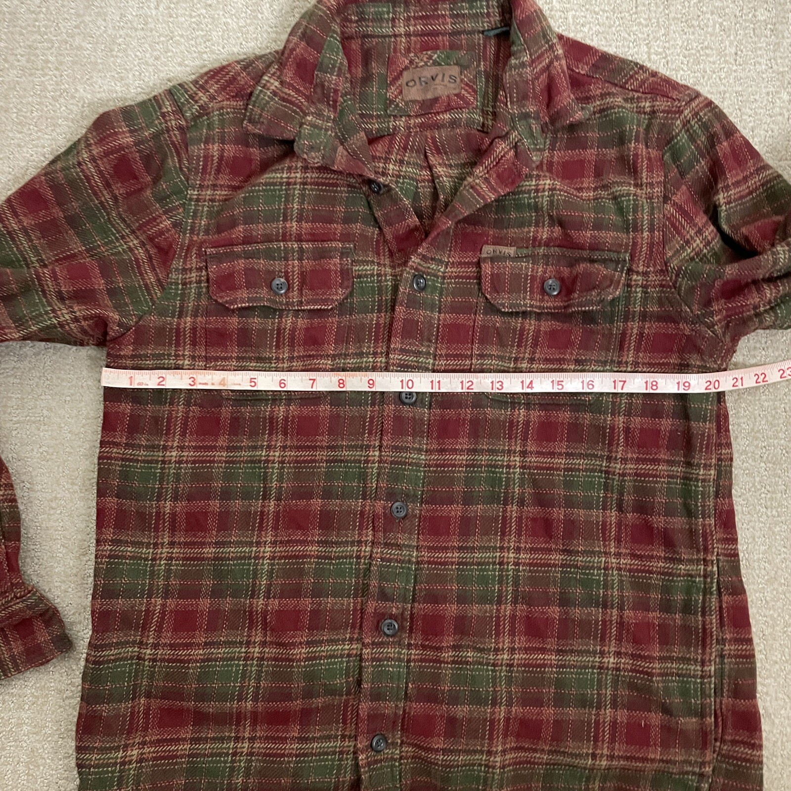 Orvis Plaid Flannel Shirt Mens Size Medium