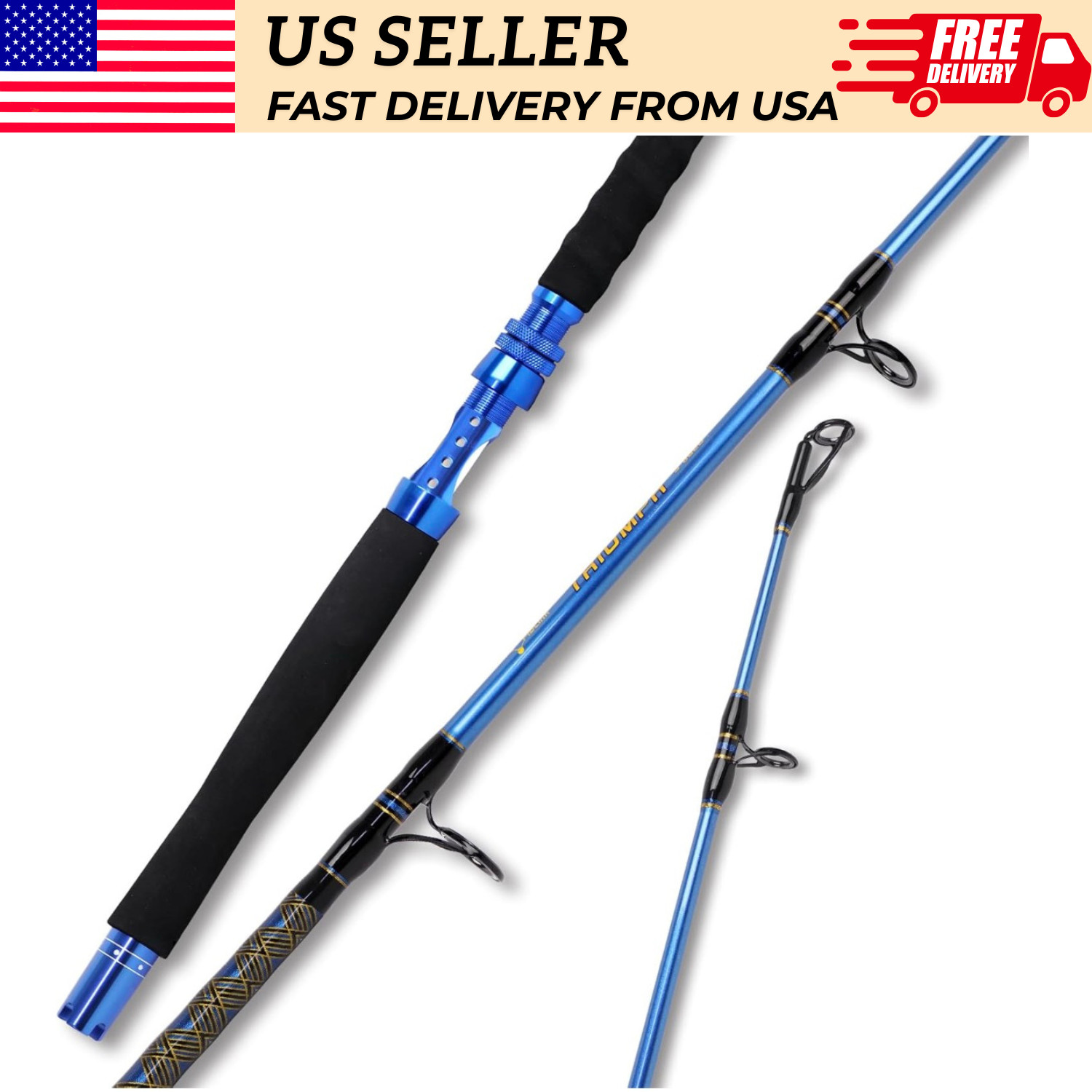 Fiblink 5’6″ Heavy Saltwater Jigging Spinning Rod 80-120lb Offshore Tuna