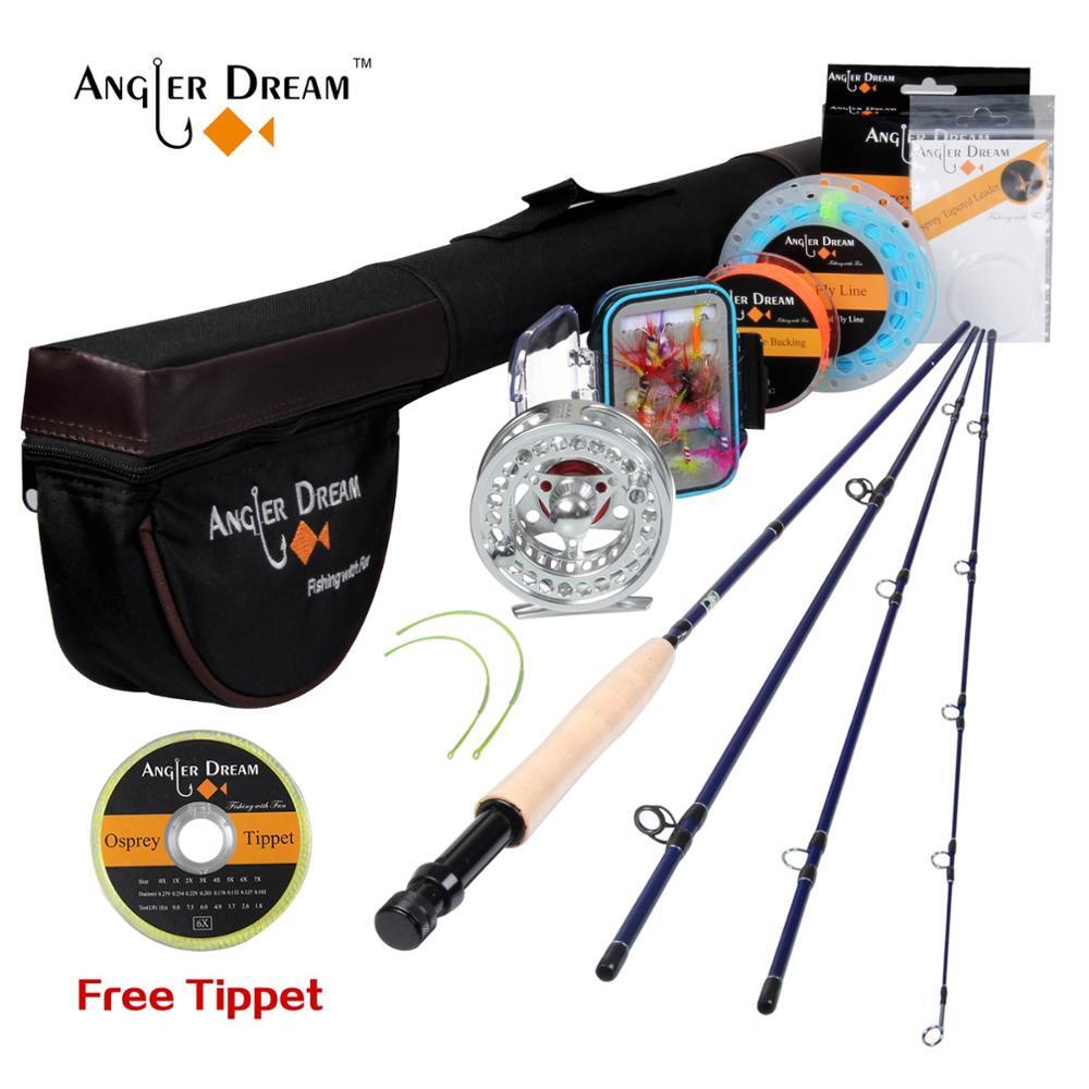 8’4” 3WT 4Pieces Carbon Fly Fishing Rod and Reel Combo Set 3/4WT Reel Rod Combo