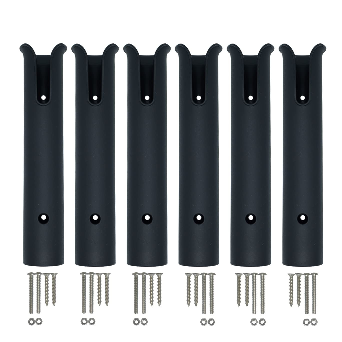 Wall Mounted Fishing Rod Holder Rack – 6 Tube Storage for Garage/Boat/Home