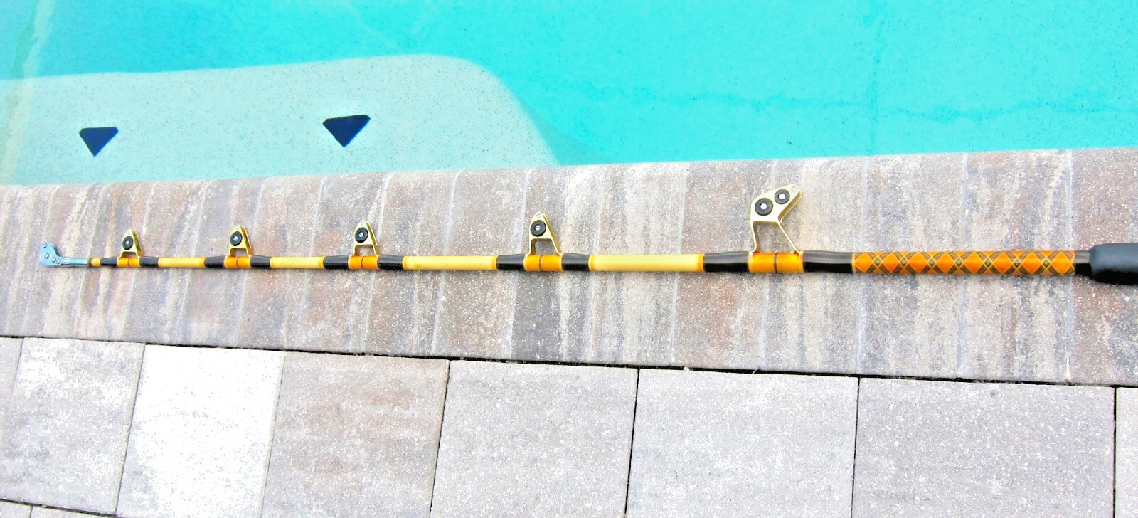 Vintage Custom Big-Game Trolling Rod:TYCOON FIN-NOR Roller Guide:7’5″;200-500lb2
