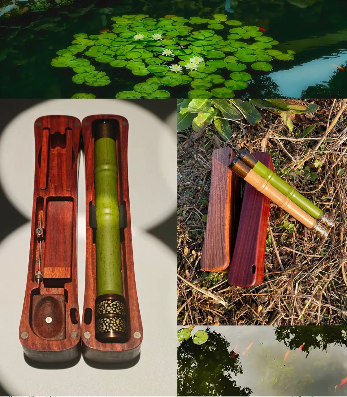 Ultralight Tenkara Rod Wooden Storage Box Portable Short Section Travel Kit