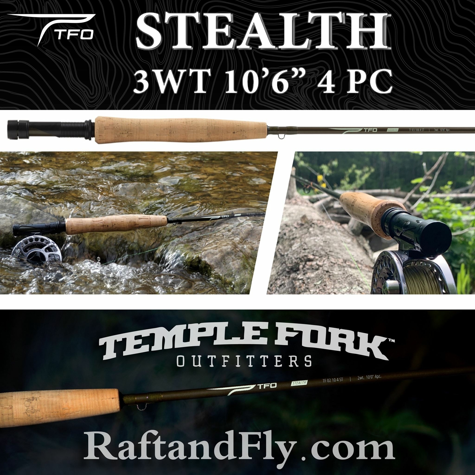 TFO Stealth Euro Nymph 3wt 10’6″ Fly Rod | Lifetime Warranty – FREE SHIPPING