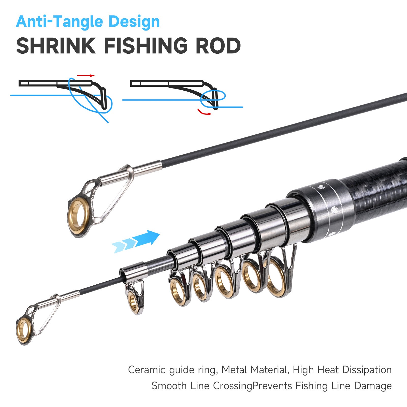 Telescopic Fishing Rods Spinning Casting Rod Carbon Fiber Rod Bass Ultra Light