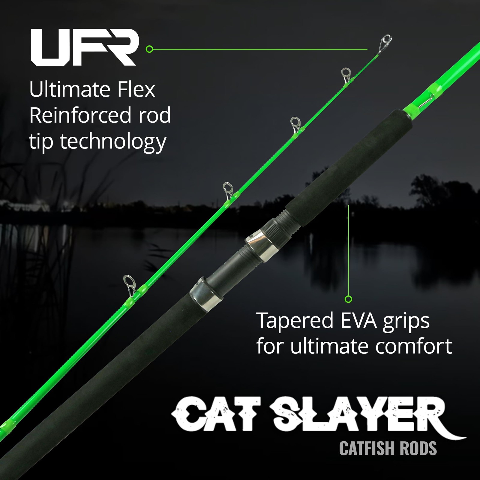 7’6″ MH 2-Piece Spinning Fishing Rod