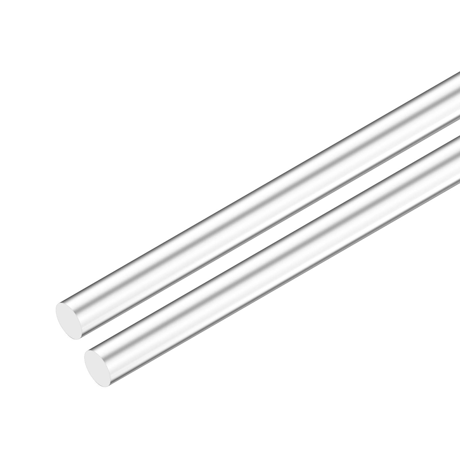 2 PCS Clear Acrylic Round Dowel Rods Plastic Sticks 11.8×0.47 Inch 300x12mm