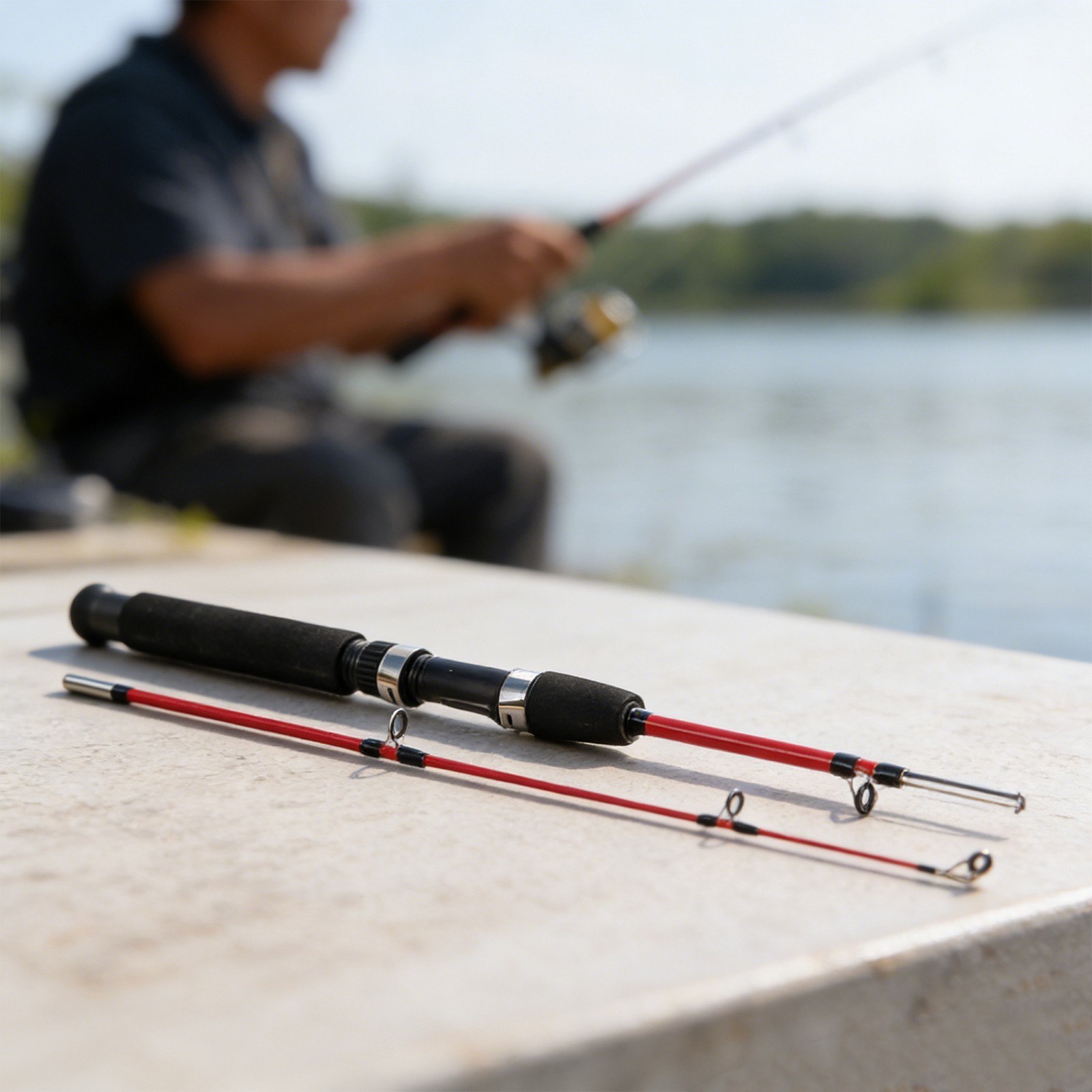 Outdoor Fishing Rod FRP 1m Length Lightweight 1065g Balanced Design for Angling