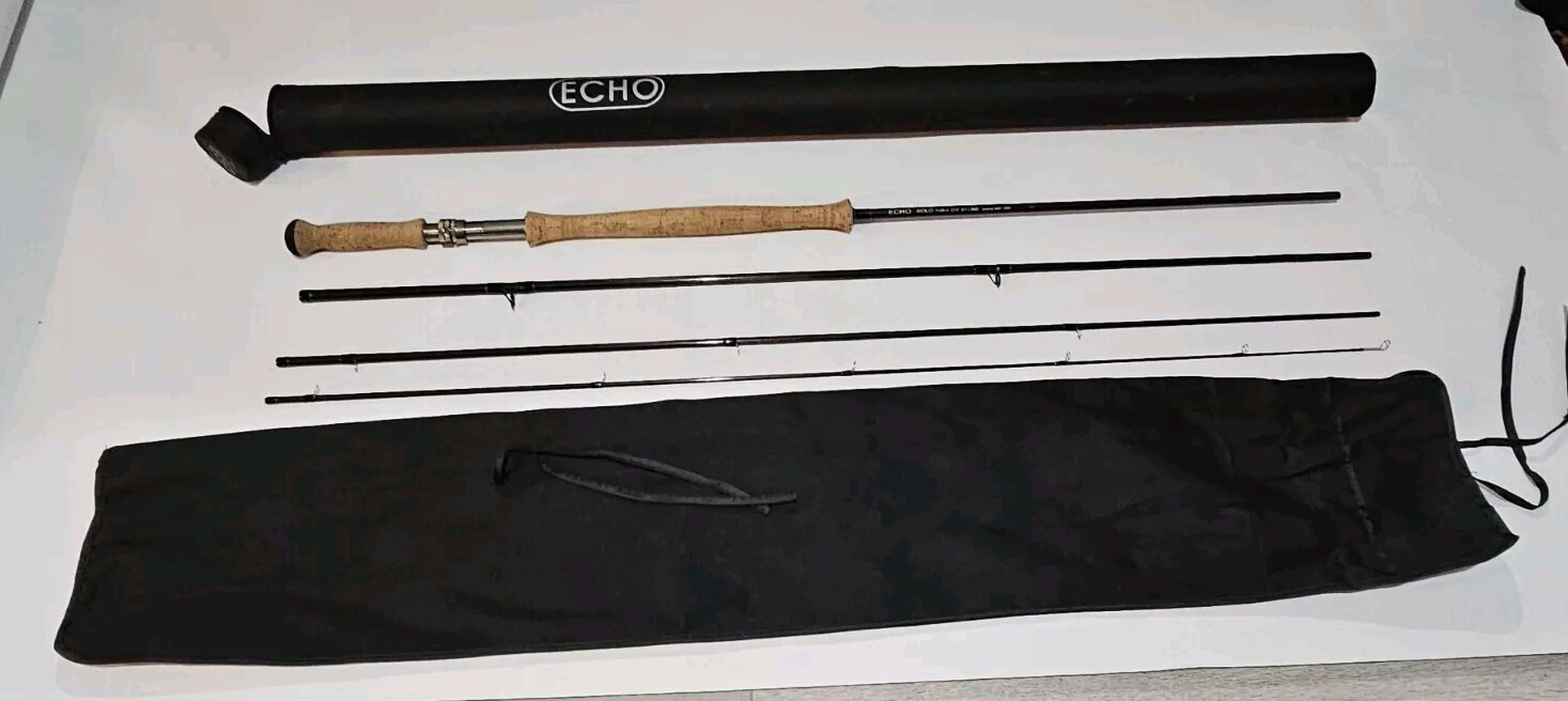Echo SOLO rod 7129-4 12 ‘ 9 ” # 7 Weight Sock and Tube Grains 480 – 590 Wow