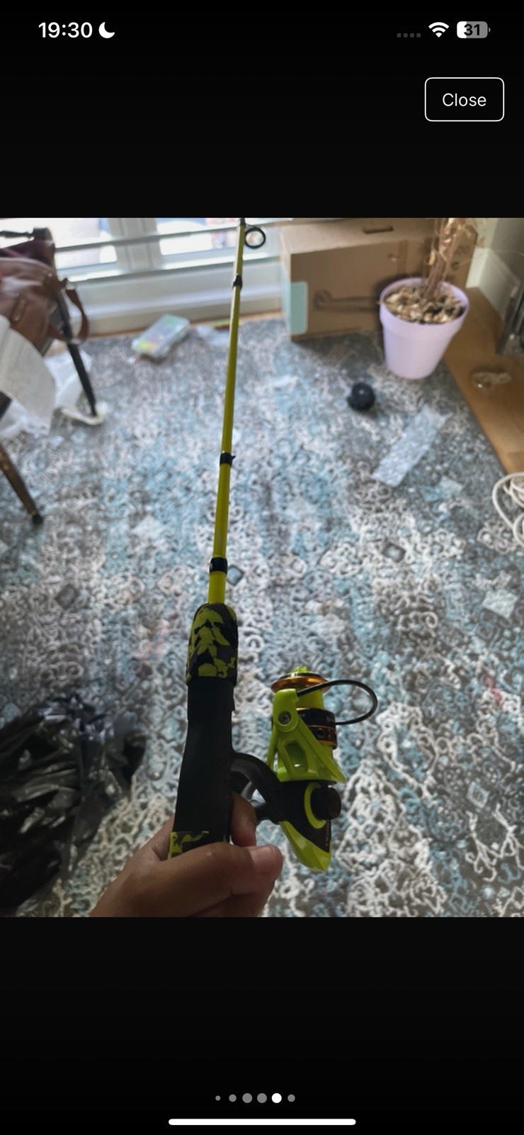 Yellow And Black Ultra Light Fishing Rod 5.5ft