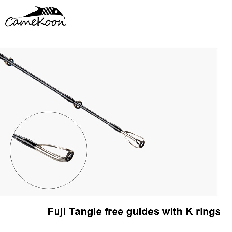 CAMEKOON 2 Pieces Jigging Fishing Rod Fuji Guides and Seat Casting Spinning Rod