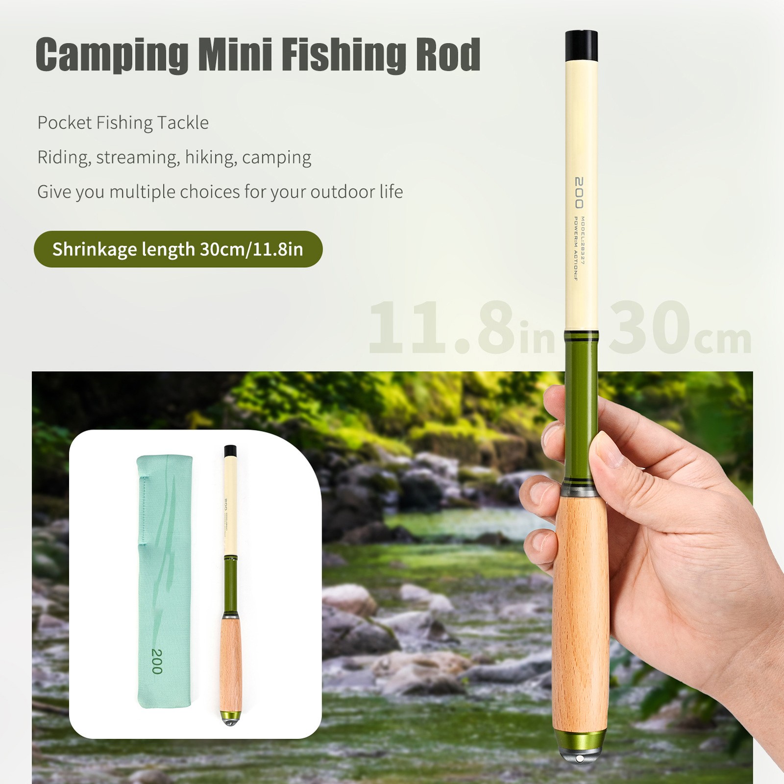 Extendable Fishing Pole Camping Mini Fishing Rod Telescopic Fishing Pole With