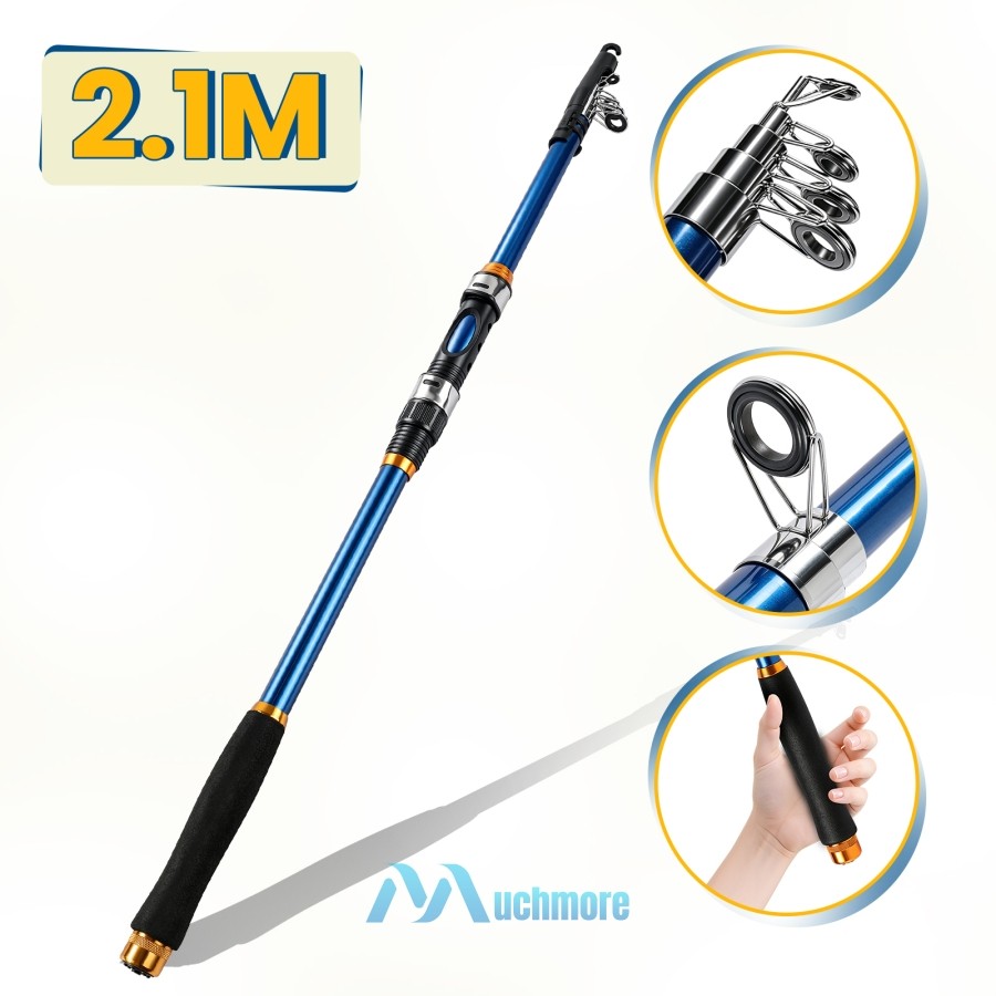 Carbon Fiber Telescopic Fishing Rod Portable Sea Saltwater Spinning Pole 20-30lb