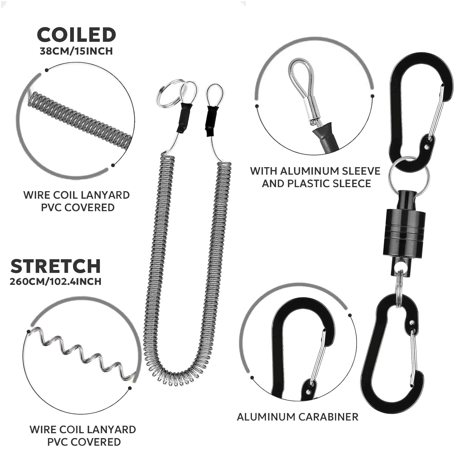 VQORAHUIX Magnetic Net Release Fly Fishing Up to 100″, Red Aluminum