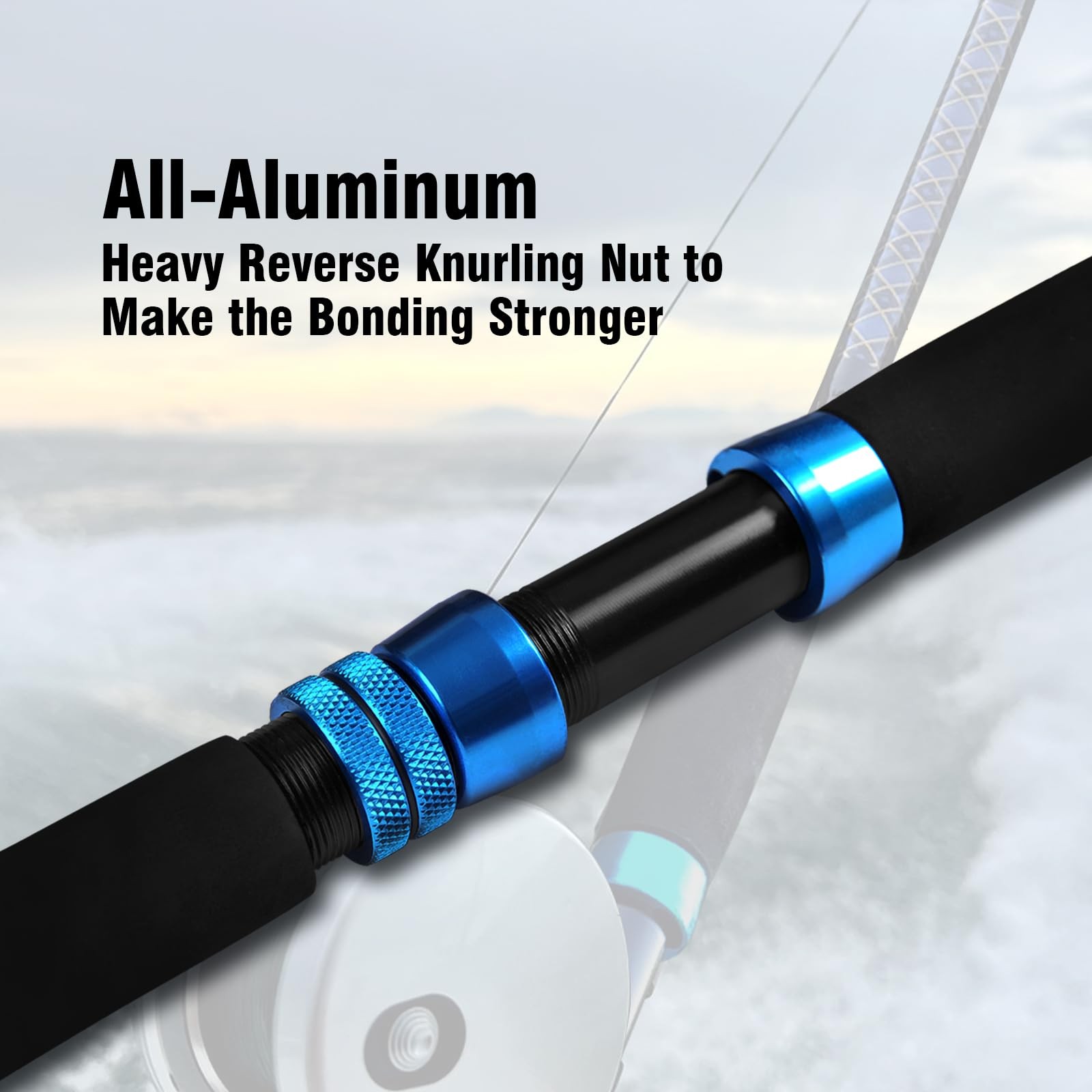 Fiblink 1-Piece Saltwater Offshore Trolling Rod Conventional Boat Rod Carbon …