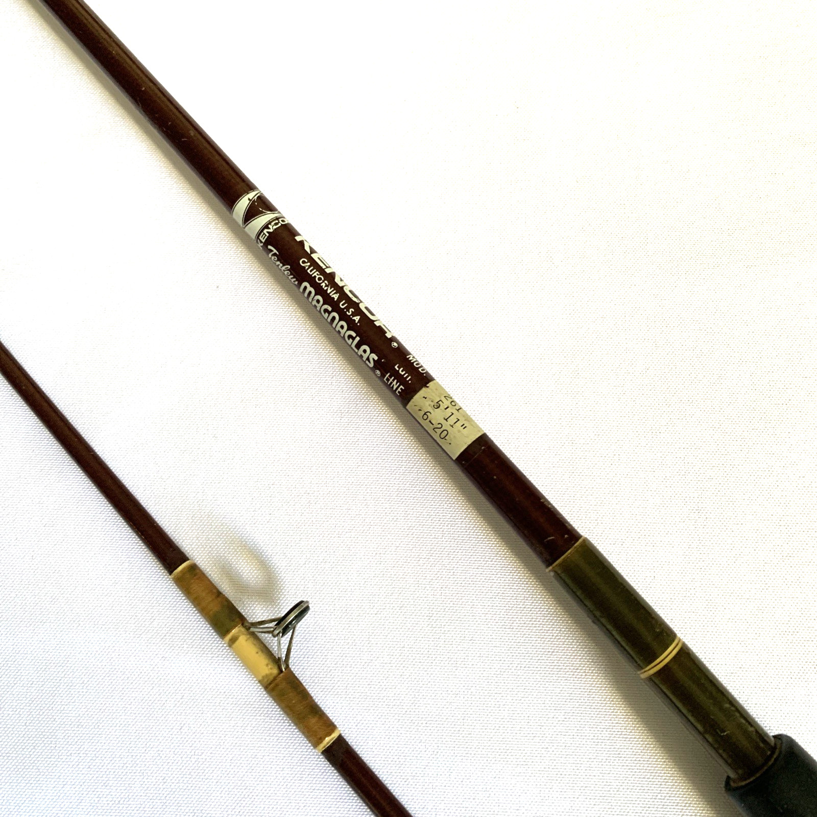 Kencor 261 Tenlew Magnaglas 5’11” Two Sections 6-20Lb Casting Fishing Rod USA