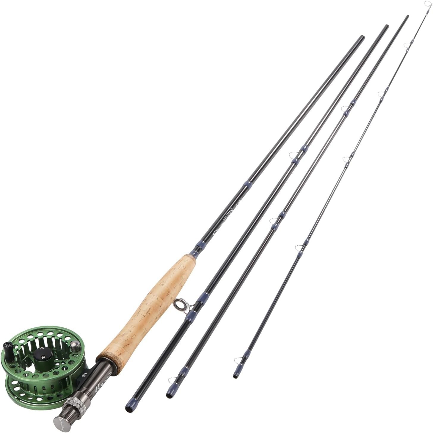 Saltwater Fly Rod 9ft, 4-Piece graphite rod, 5/6 Weight 8wt Fly Fishing Rod