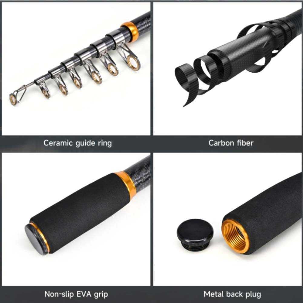 Carbon Fiber Spinnings Fishing Rod Short Section with EVA Handle 180cm to 300cm