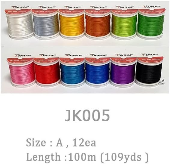 Lot of 12ea Nylon Rod Wrapping Threads A,C,E sizk JK Series