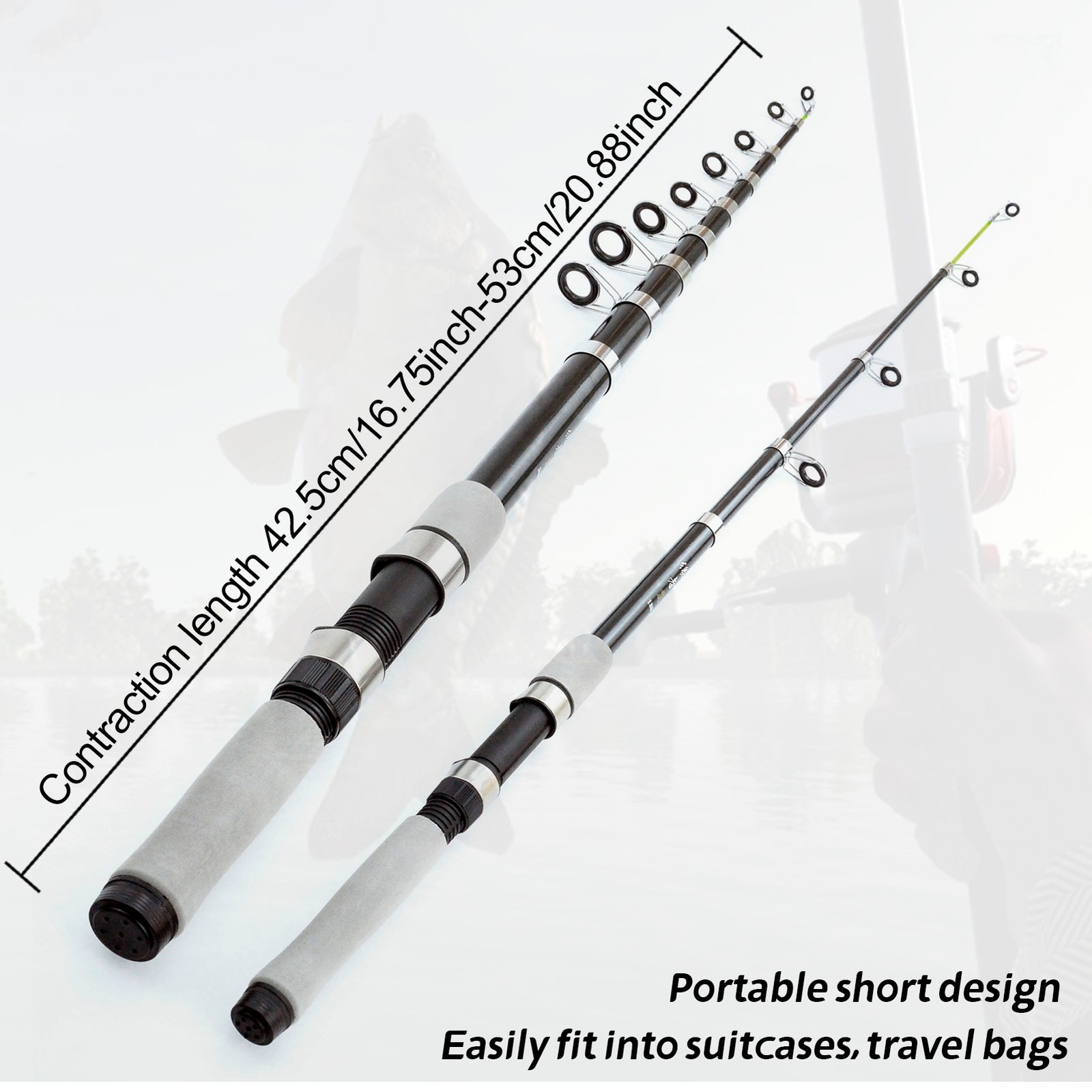 Telescopic Fishing Rod Fiberglass Spinning Rod Medium Fast Action Sensitivity