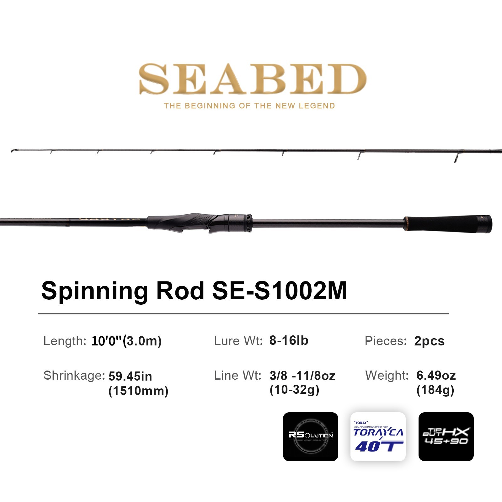 PURELURE SEABED New Long-distance Casting Spin/Cast Fishing Rod Shore