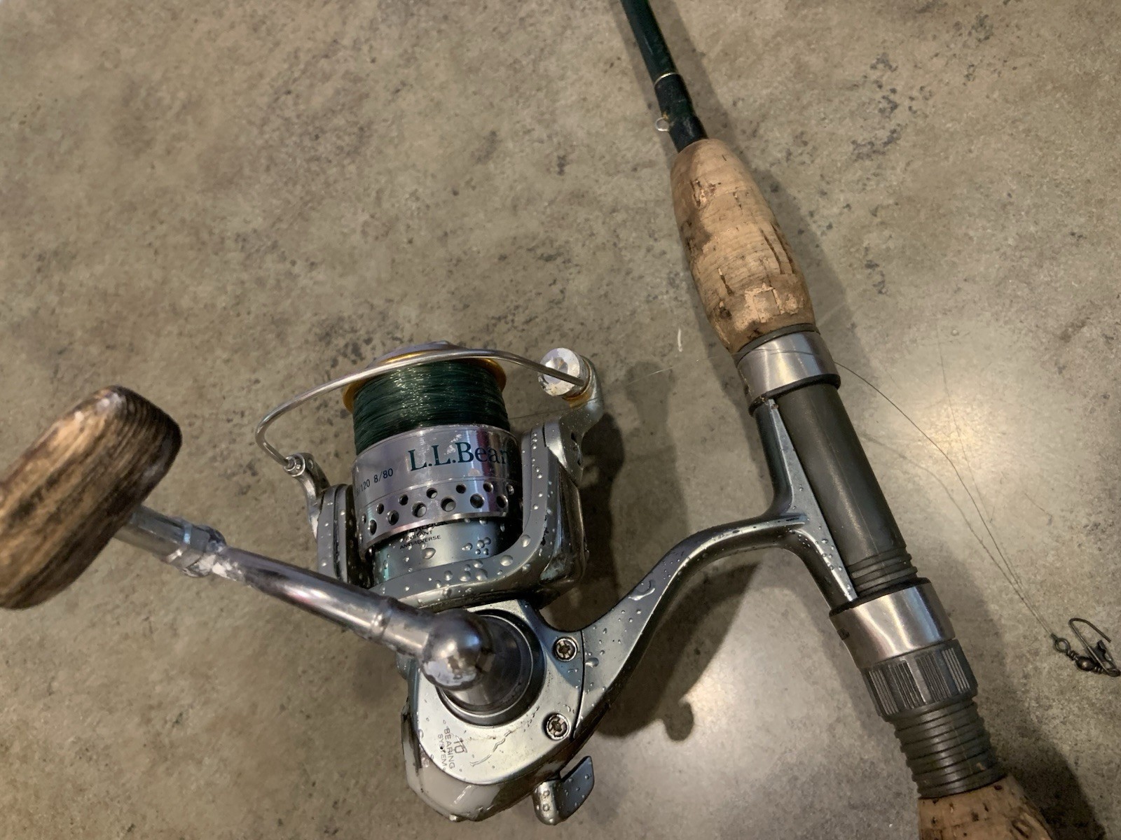 LL Bean Spin Series FishingPole 5’6” 4-8Lb Test Case Reel Needs Repair