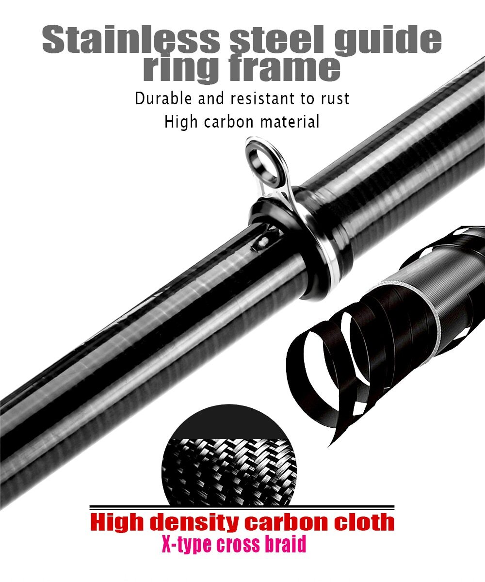 Telescopic Rock Fishing Rod 3.6m-6.3m Carbon Rod Travel Spinning Saltwater Pole