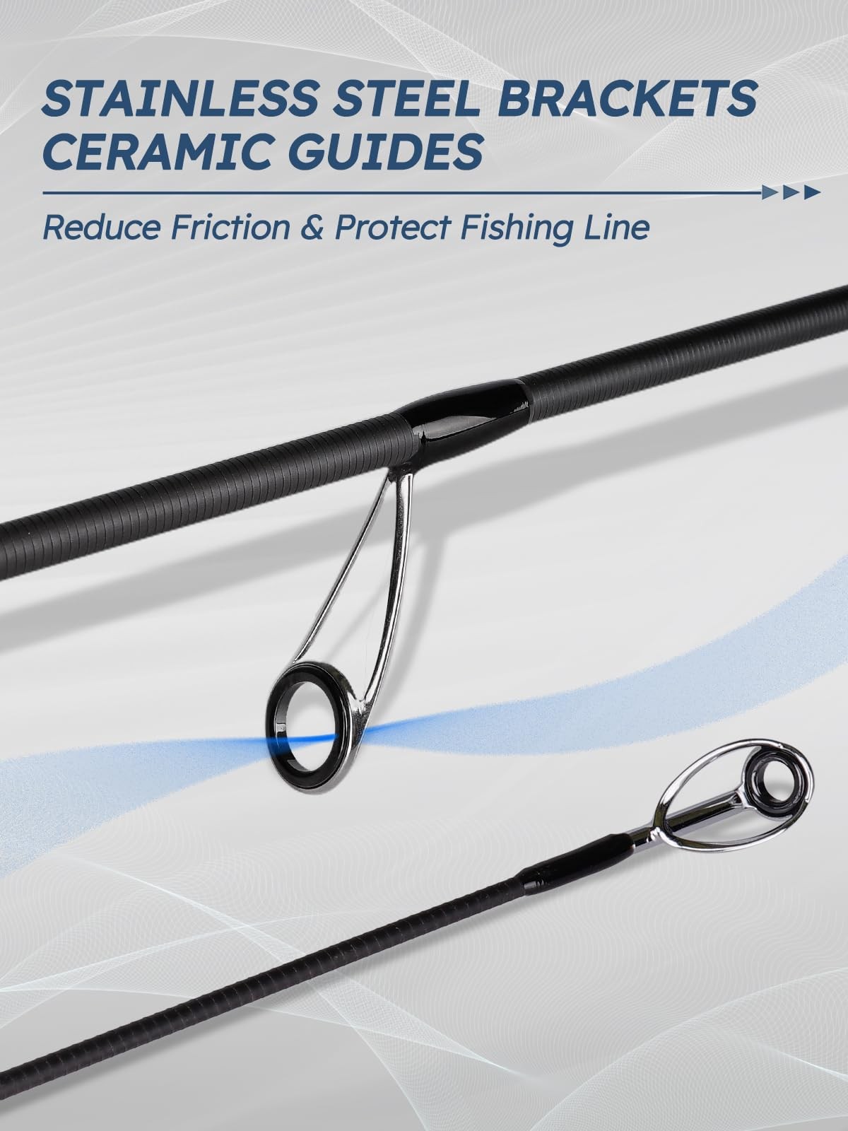 7’0″ Spinning Fishing Rod – 2Piece Carbon Fiber Pole for Beginners, Medium Po…