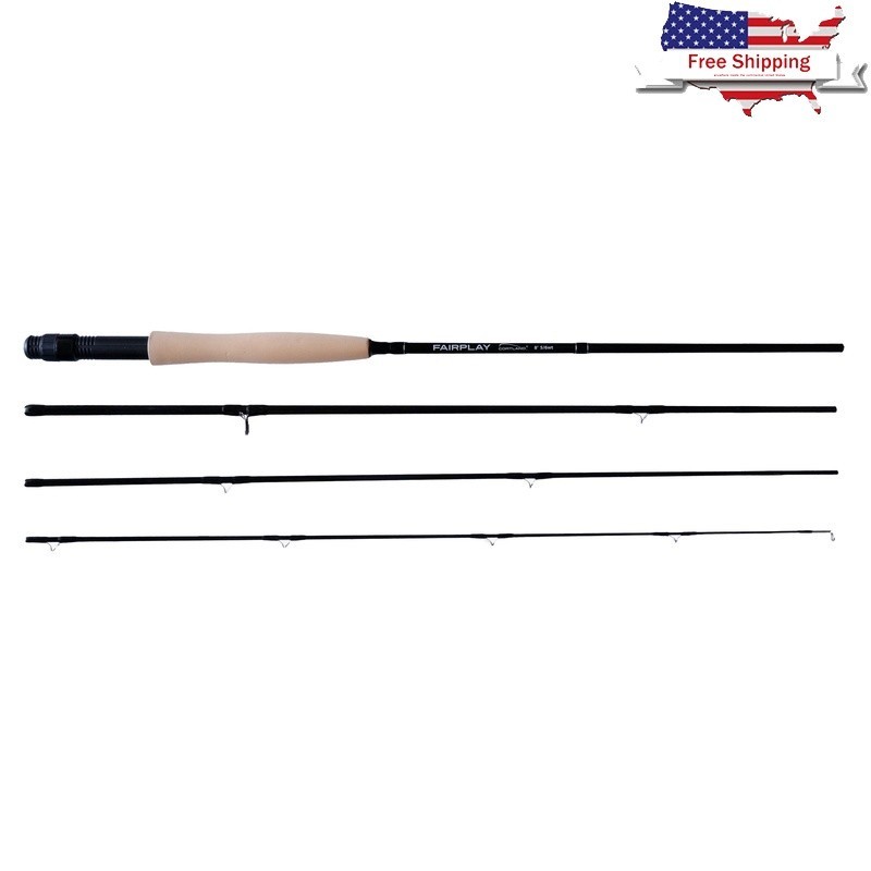 8FT 4PC Fly Rod 5-6WT Moderate Action Trout Bass Freshwater Graphite Composite