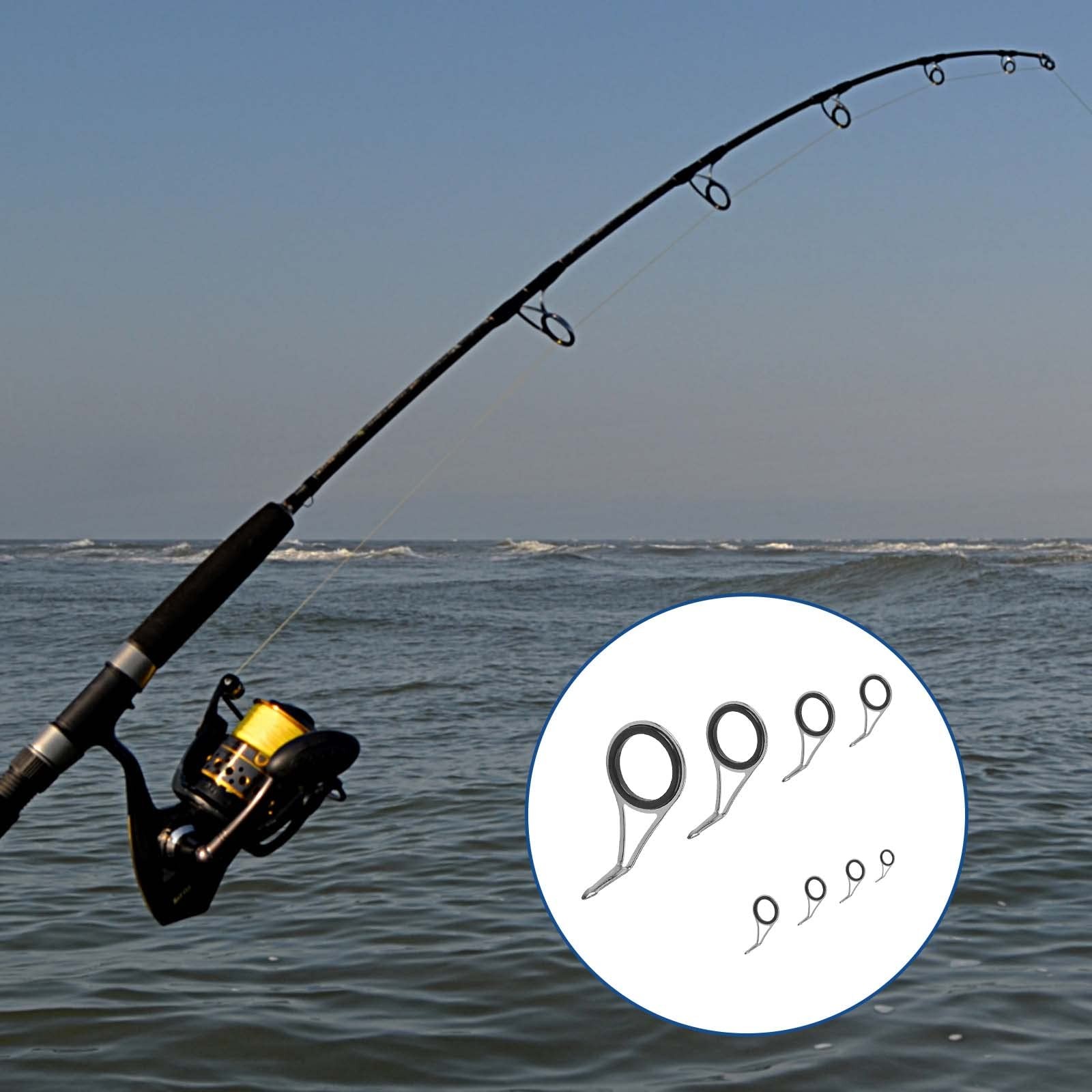 8 Pieces Fishing Rod Repair Kit, Single Leg Fishing Rod Guides Rings, Stainle…