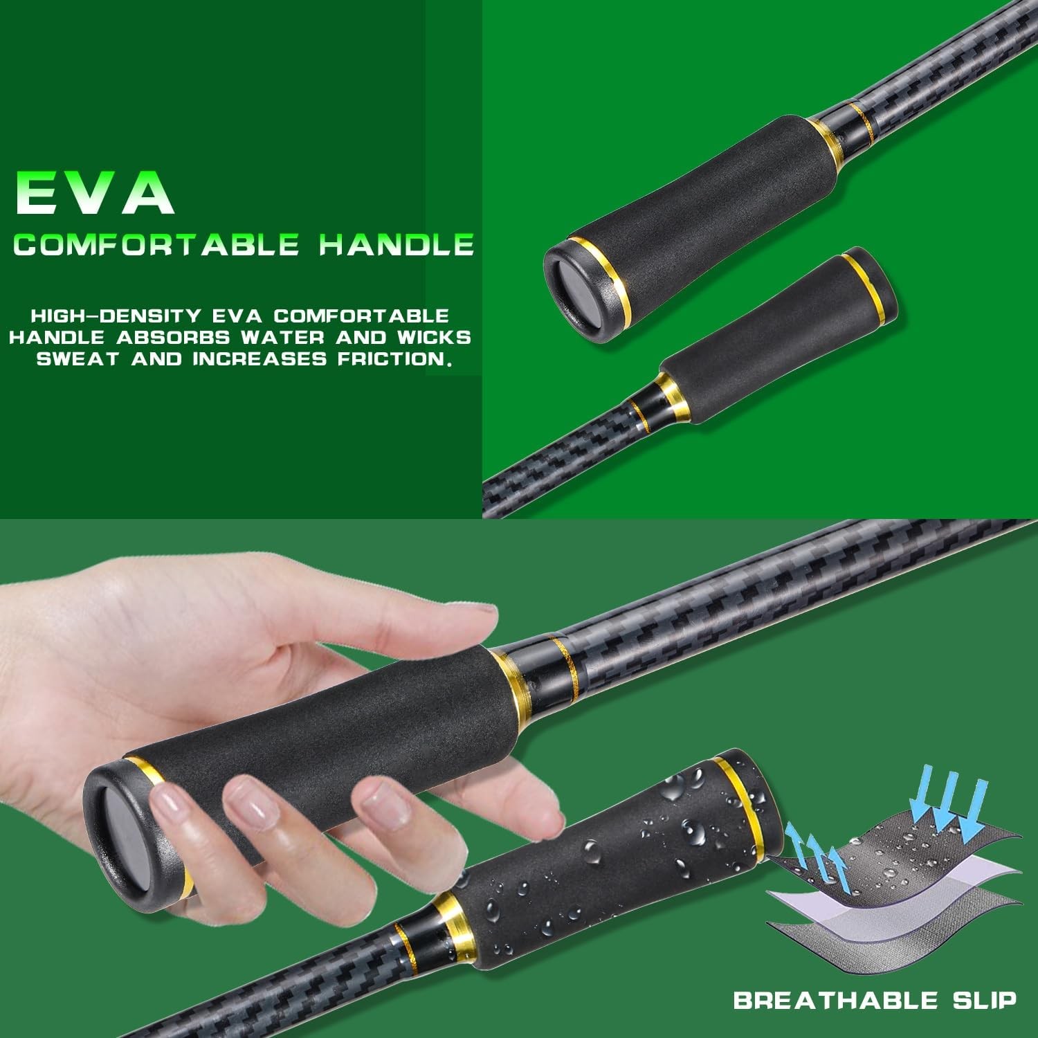 Fishing Rod 24-Ton Carbon&Glass Fiber Composite Spinning & Casting Rod 2 Piece