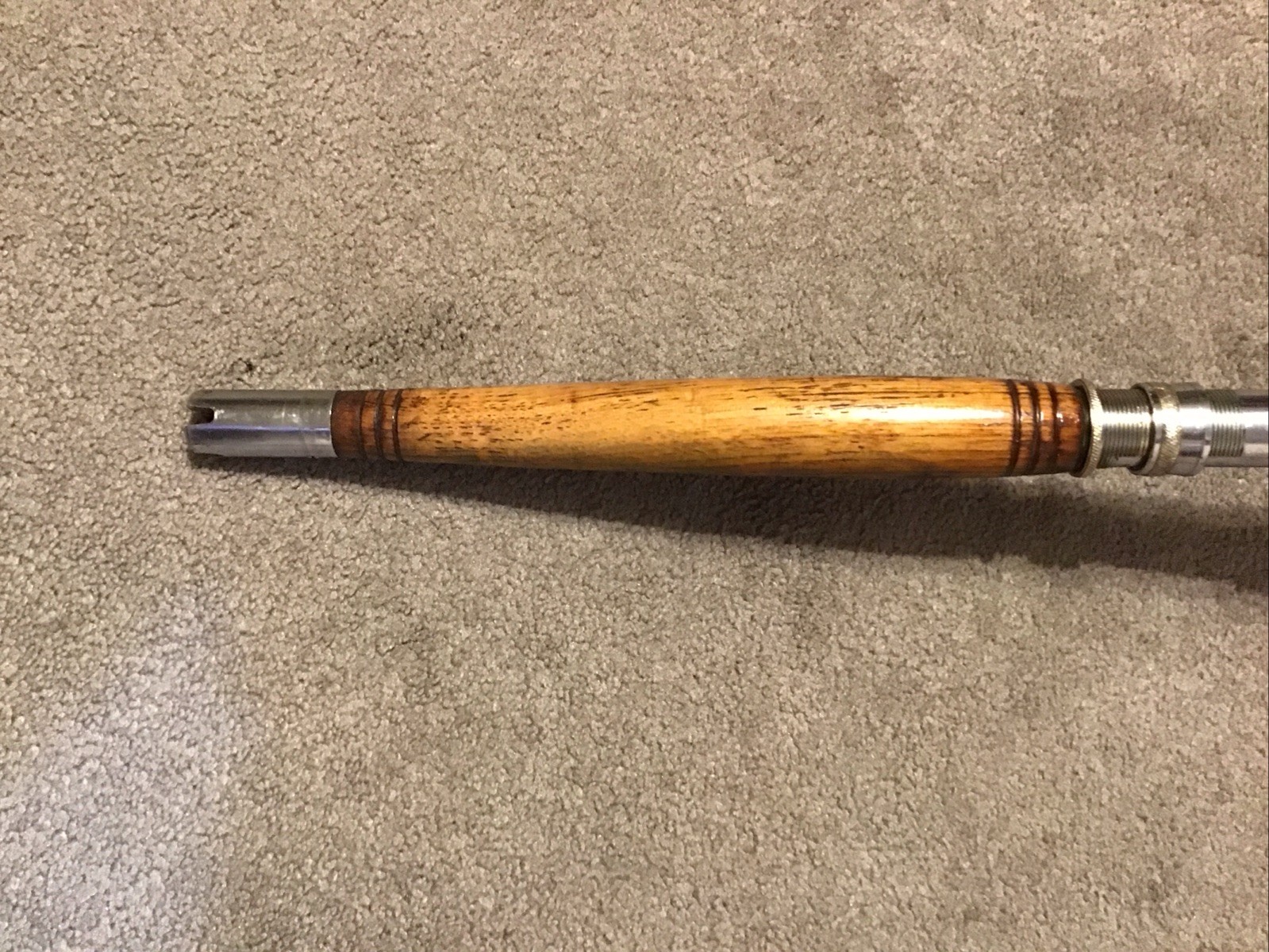 Vintage Hexagon Wood Butt 6’ 6” Aftco Roller Guide 50lb Trolling Rod R75