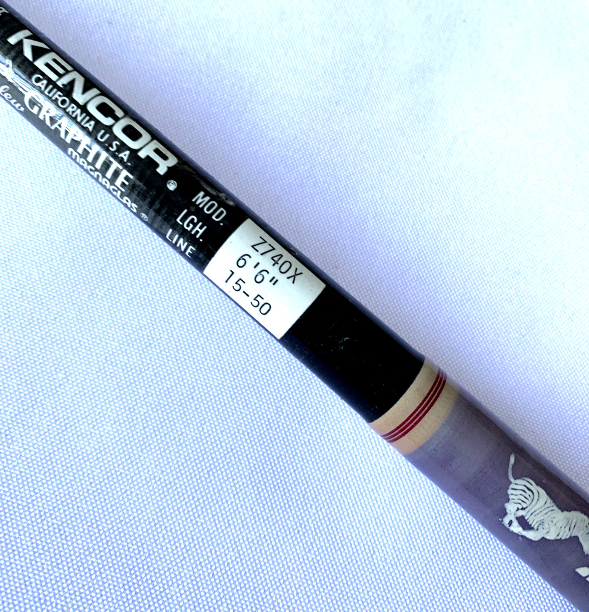 Kencor ZEBRA Z740X 6’6”Tenlew GRAPHITE Magnaglas 15-50Lb Fishing Rod Made In USA