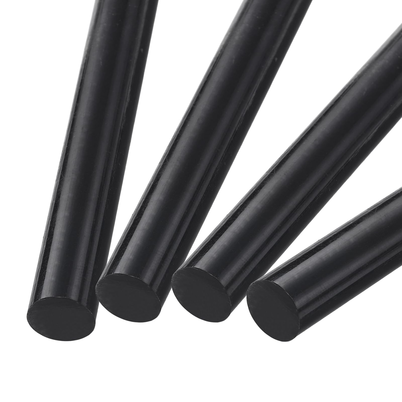4 PCS 20x200mm Black ABS Plastic Round Solid Rod Bar for DIY Model Craft