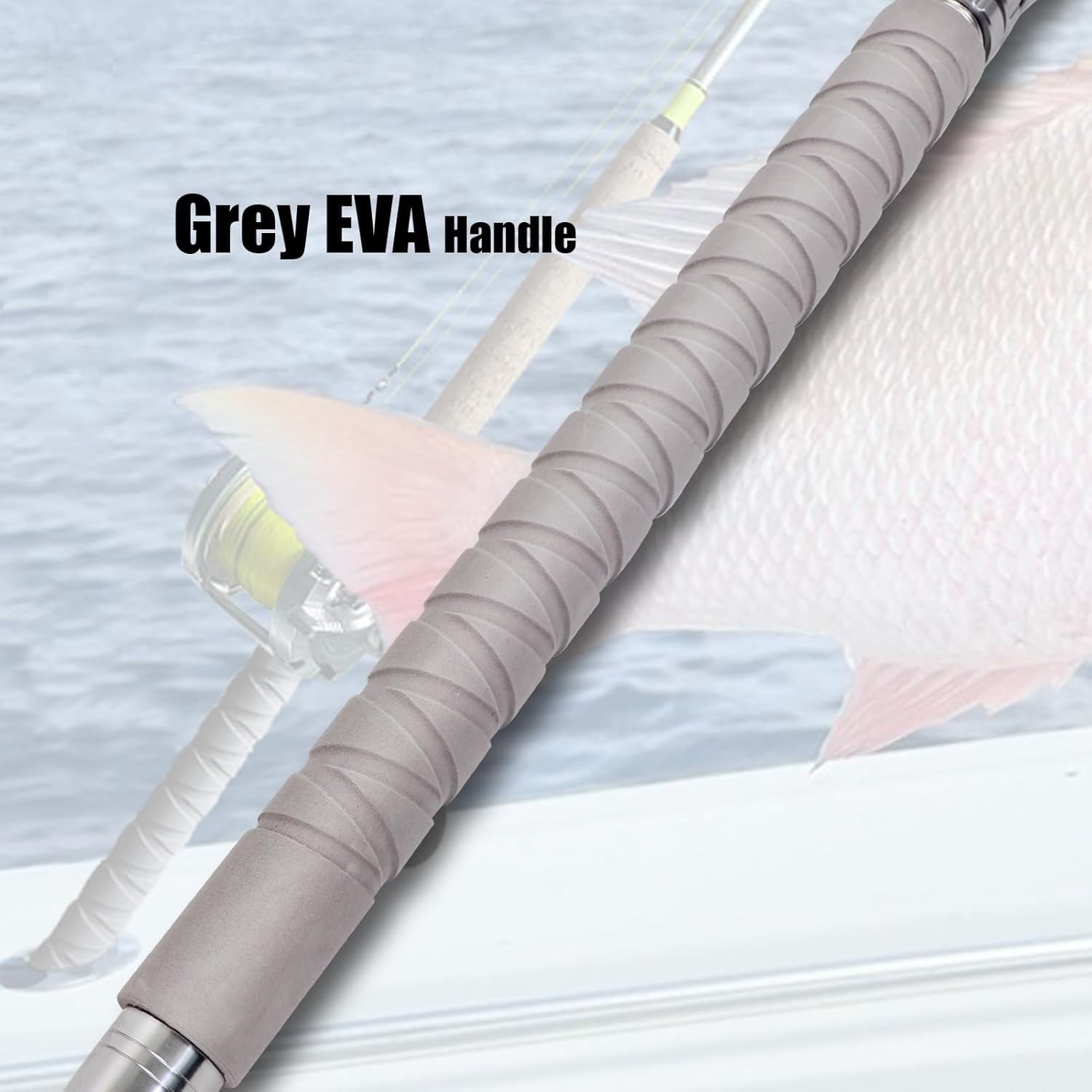 2-Piece Saltwater Offshore Trolling Rod Big Game Boat Fishing Pole 6′ 80-120lbs
