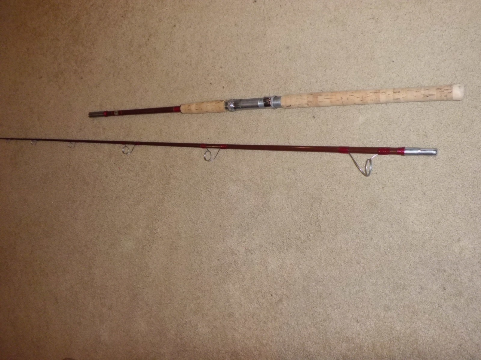 Vintage Winston Fiberglass Surf Spinning 9’3” Rod made in USA-25lb test
