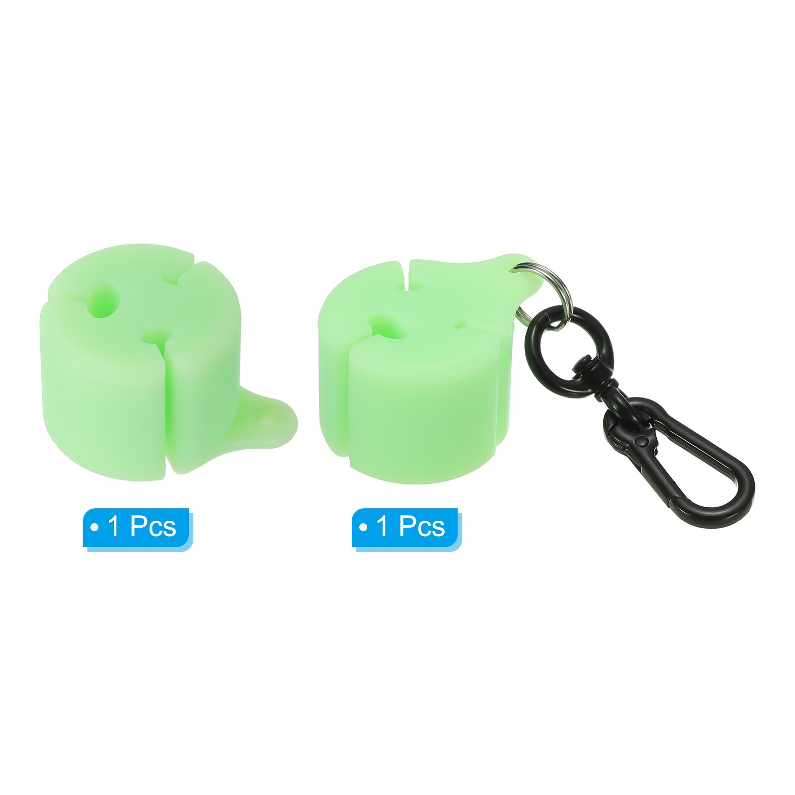 2Pcs Creek Rod Clips Silicone Wearable Fishing Pole Holder Fluorescent Green