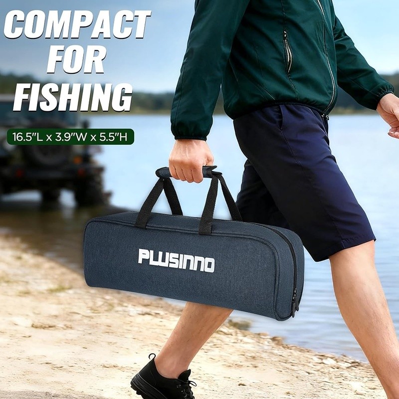 Telescopic Fishing Rod Carbon Fiber Sensitive Durable Guides Portable Carry Bag