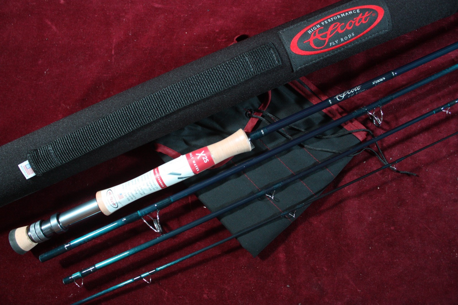 * SCOTT FLY RODS SALT WATER X2S 8WT 9′ FLY ROD X2S908/4 PIECE & CASE MINT NOS *