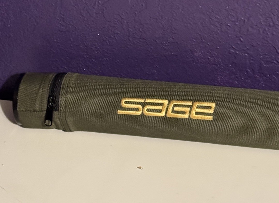 Sage Launch 690-4 Fly Rod Line 5 Fly Fishing Tube Case Only Green Excellent