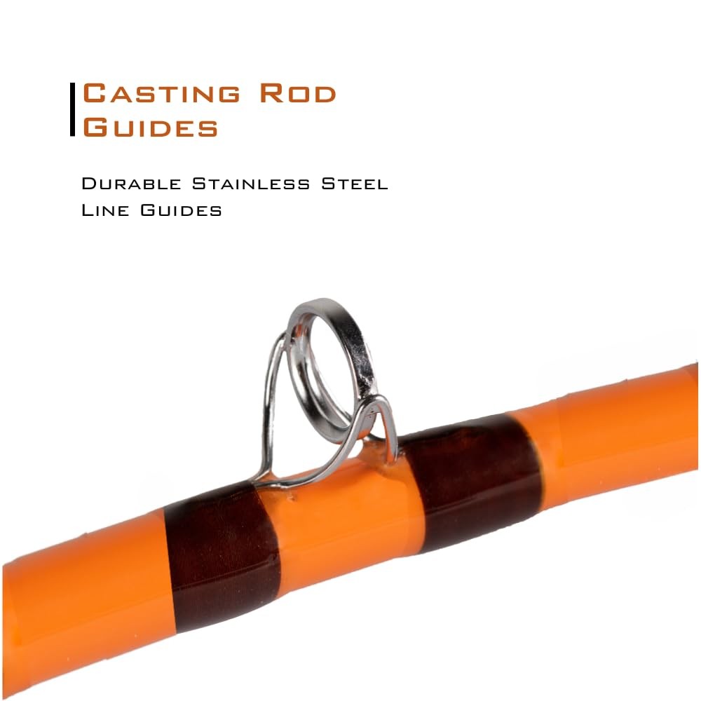 Catfish Pro Tournament Series Casting Rod – 7’6″ One-Piece 7’6, Orange