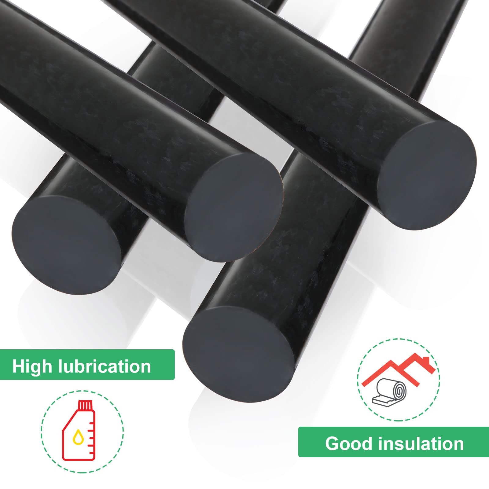 Round Acetal Copolymer Rods 4 Pack 1 Inch Dia 12 Inch Length Plastic Opaque