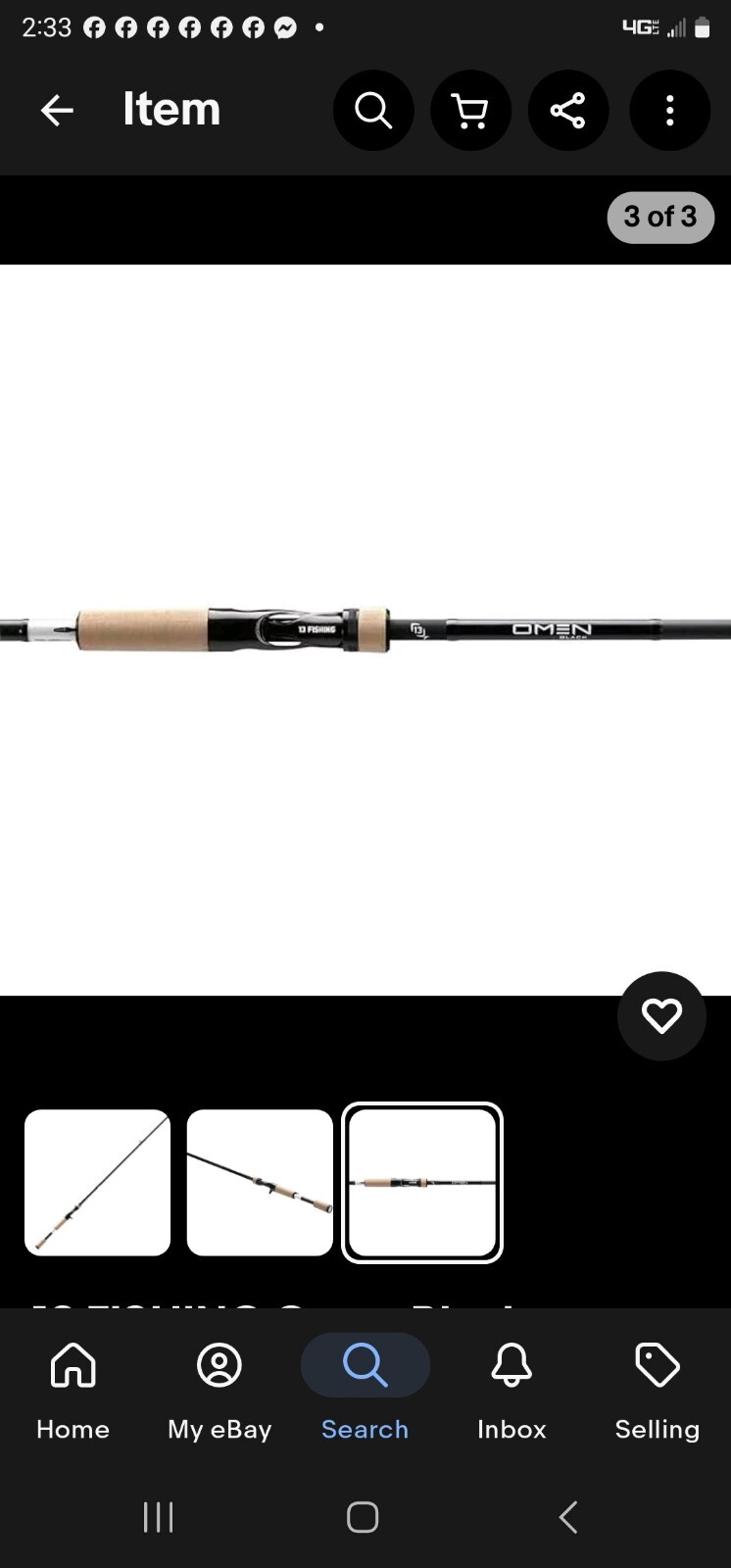 13 FISHING Omen Black Casting Rod- 7’11” Moderate 1 Piece Rod #OB3C711C NEW