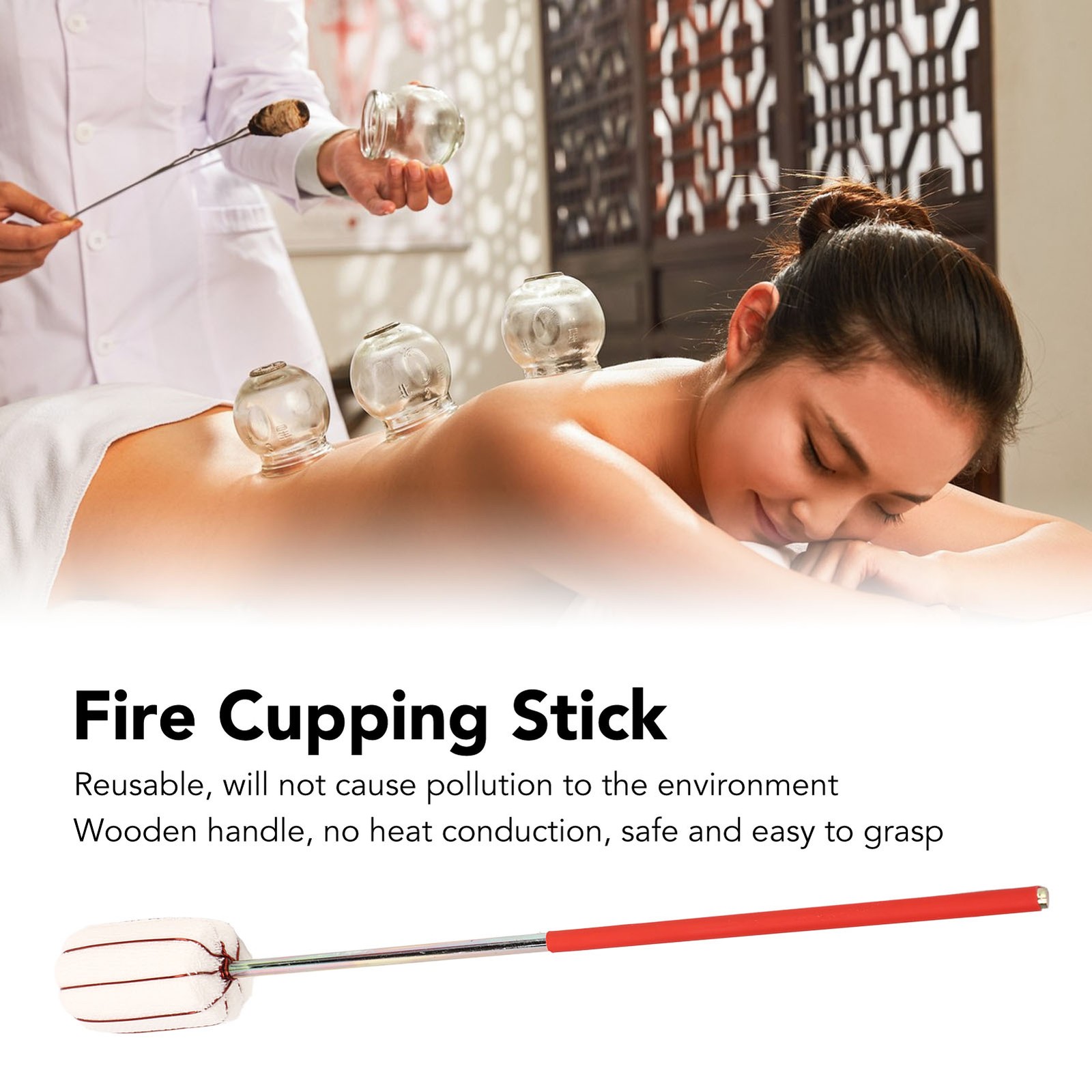 2PCS Fire Cupping Stick Reusable Safe Stainless Steel Cupping Ignition Rod For
