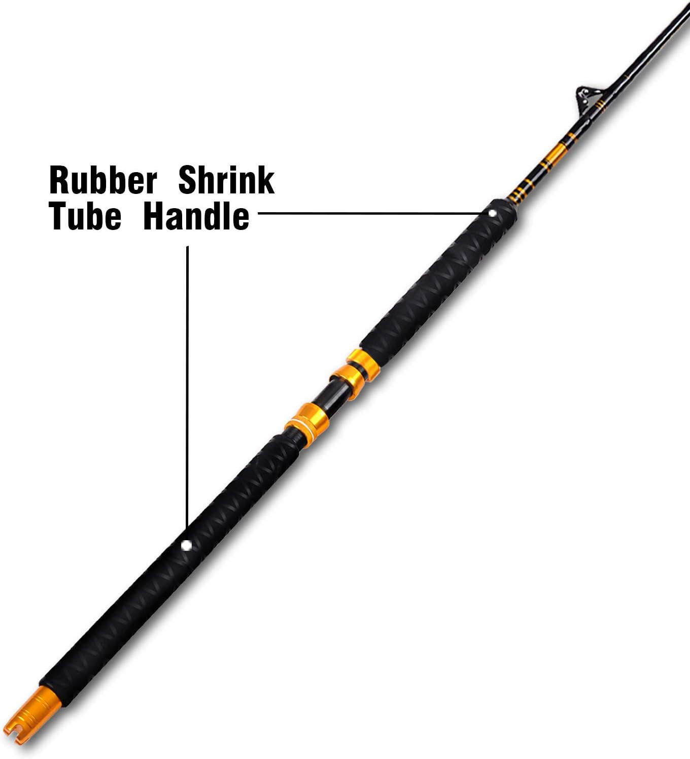 Bent Butt Fishing Rod 2-Piece Saltwater Offshore Trolling Rod Big Game Roller Ro