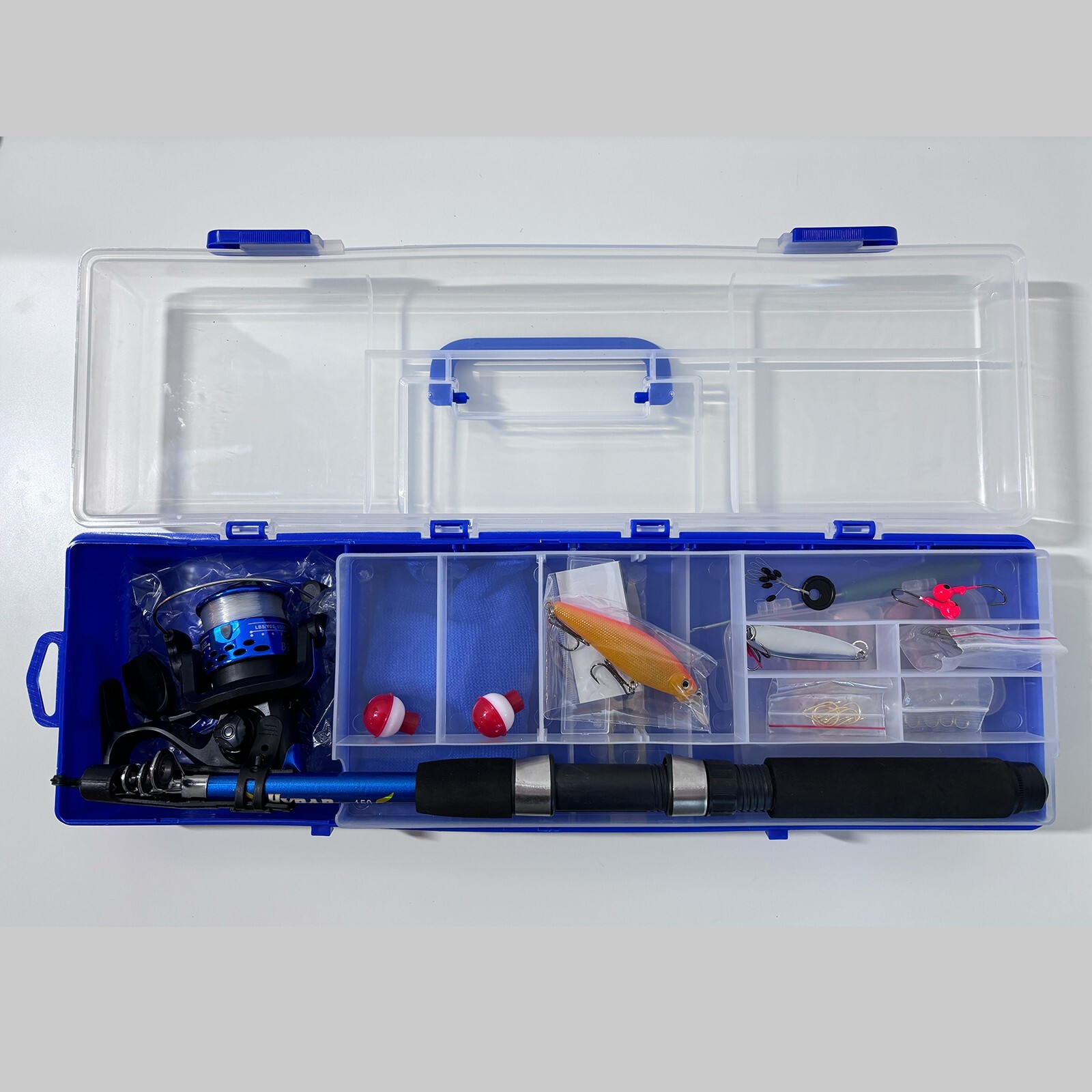 Kids Fishing Rod kit:4.92ft telescopic Pole, Gear, Lures, and durable tool box