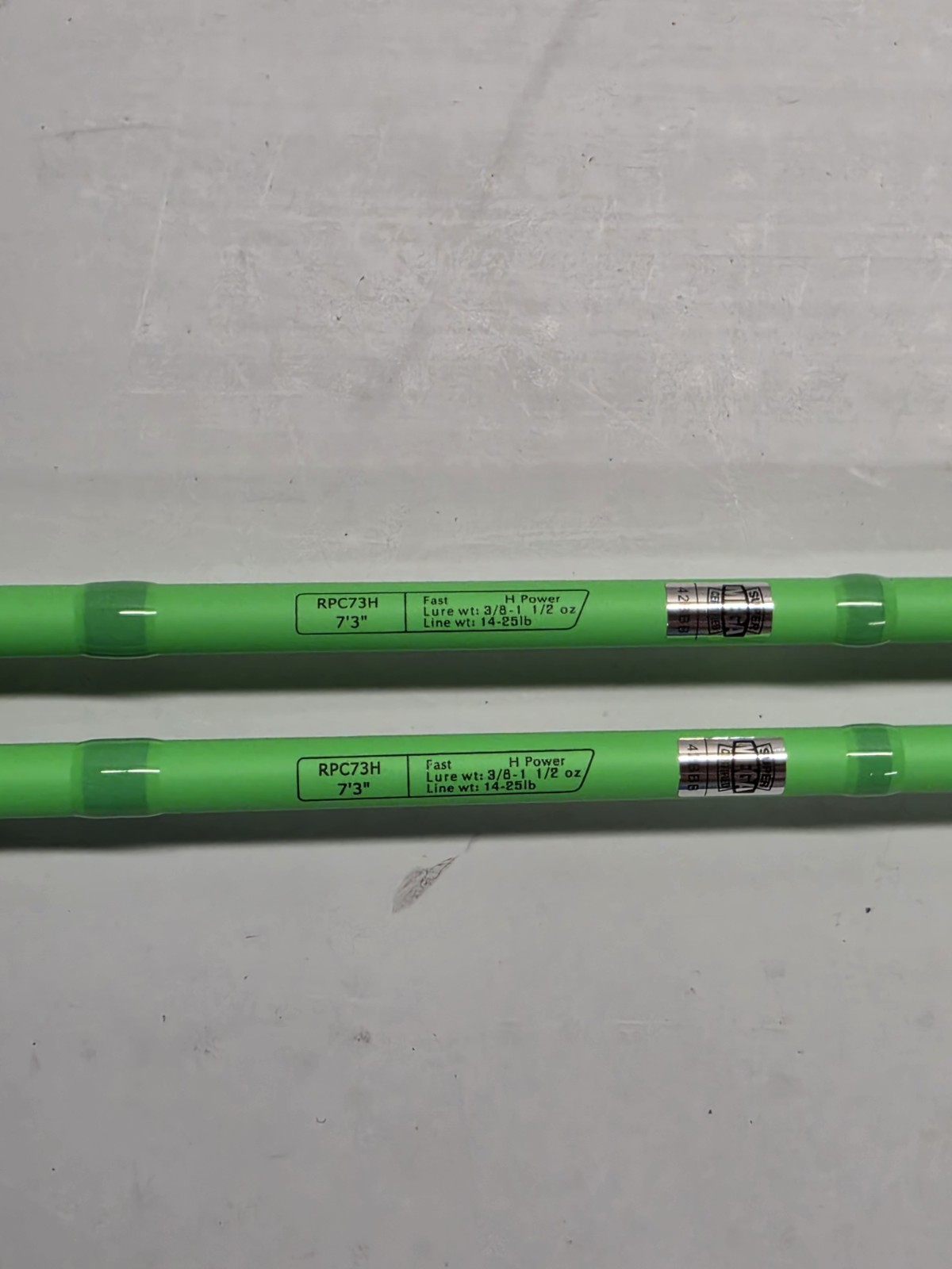 (LOT OF 2) 13 Fishing Radioactive Pickle 1 Piece Castinf Rods 7’3″ Heavy Fast