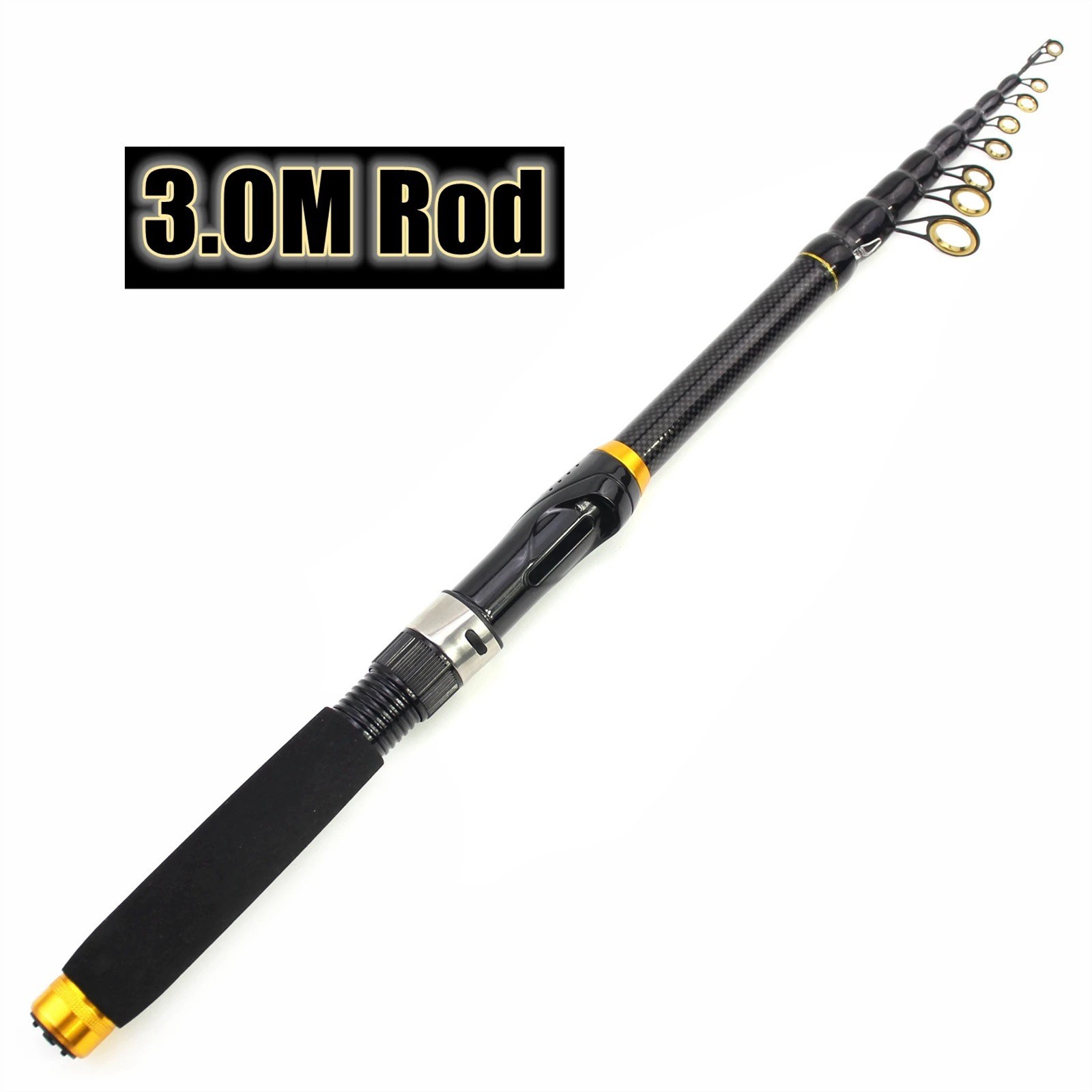 1.8m-3.6m Pocket Portable Carbon Fiber Fishing Rod New Telescopic Fishing Rod