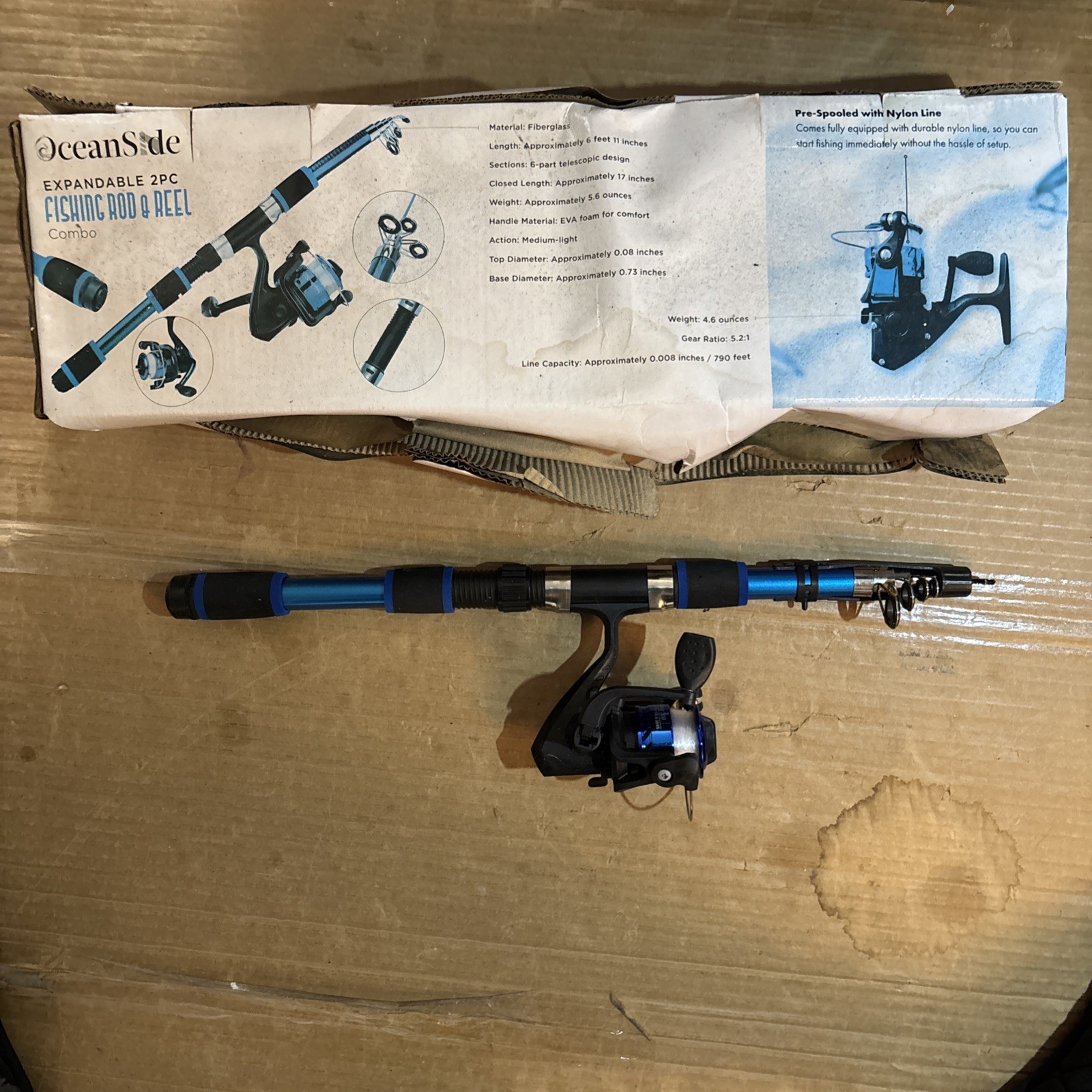 Telescopic Fishing Rod Reel Combo Kit w/ Carrier Bag Poles Net Read Desc