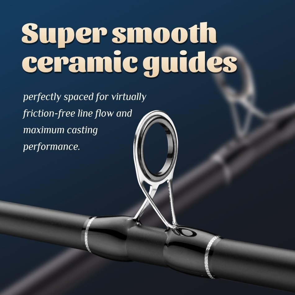 Maximus Fishing Rod Carbon Fiber Fuji Guides EVA Handle Black